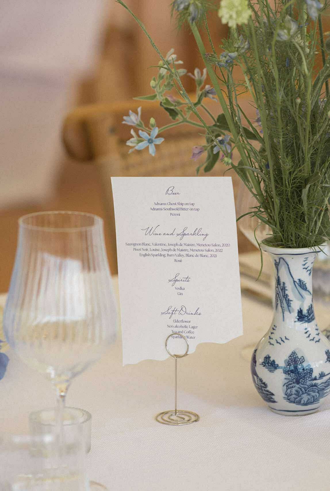 Emma and Lukes Wedding Menus