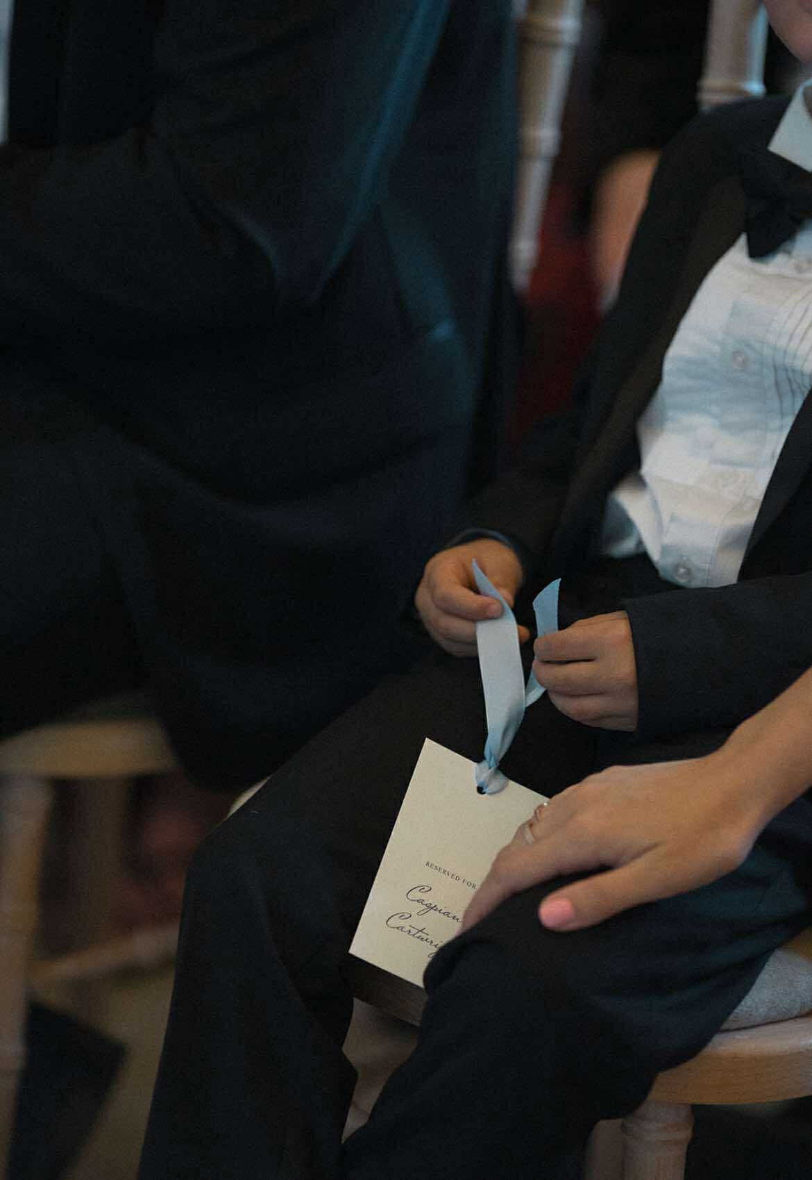 Emma and Lukes Wedding Menu Ribbon