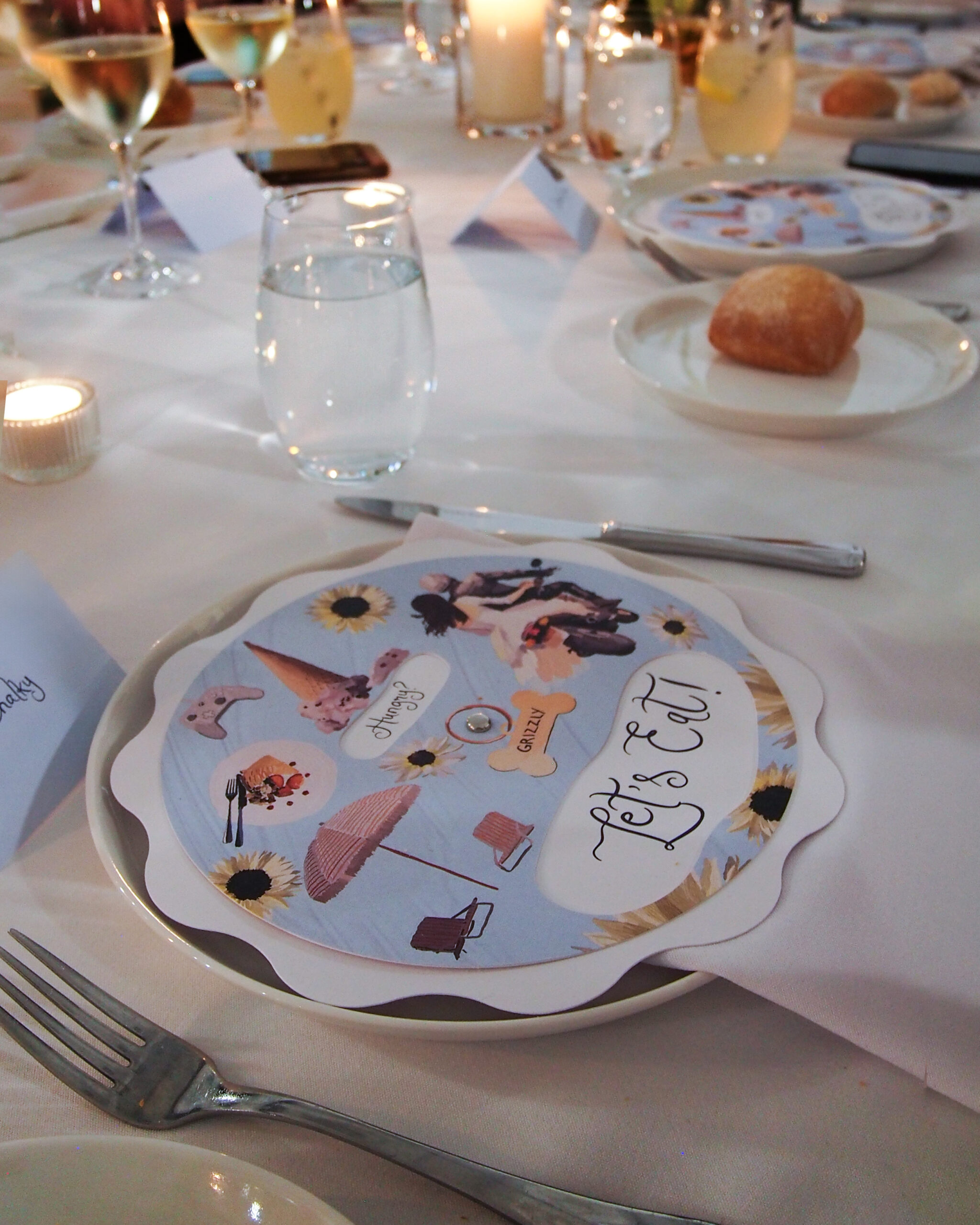 The wedding menu looks so elegant on the table