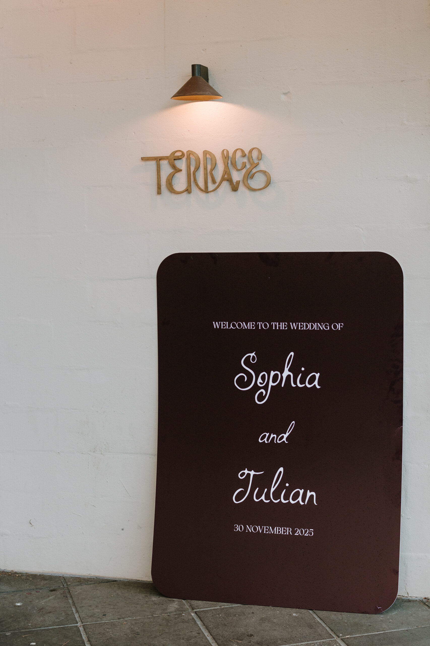 Dalilah inspired wedding place cards with elegant white ink calligraphy