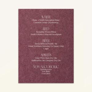 Anthurium: Beverage Menu - Version A