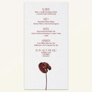 Anthurium: Beverage Menu - Version B