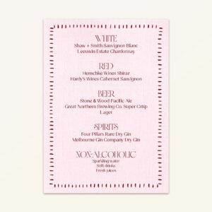 Anthurium: Beverage Menu - Version C