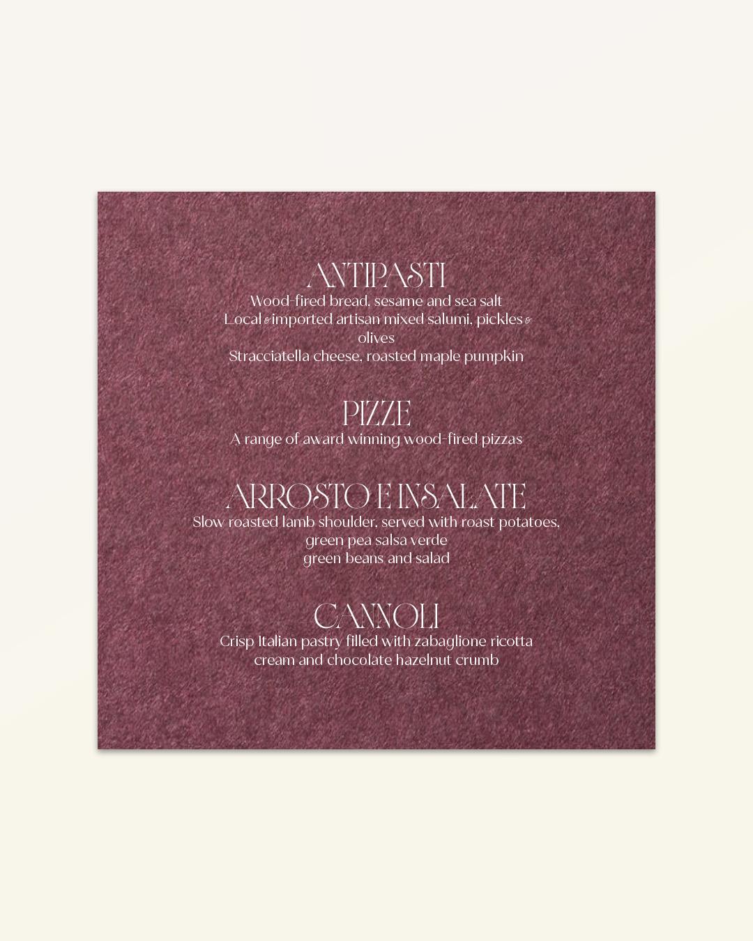 Anthurium: Menu - Version A
