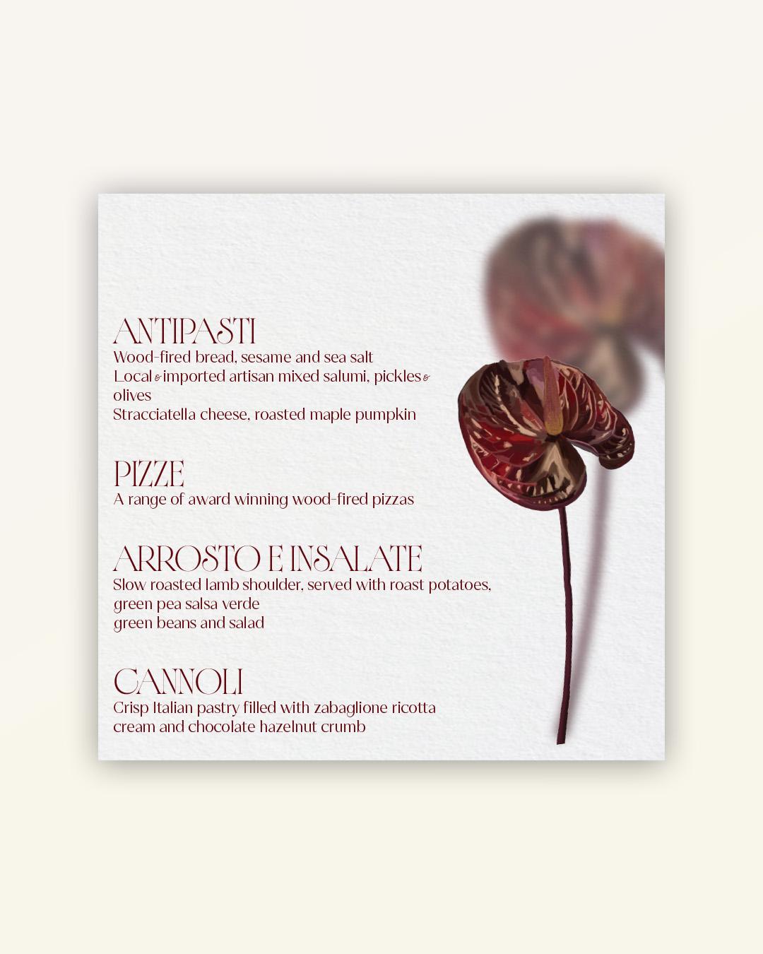 Anthurium: Menu - Version B