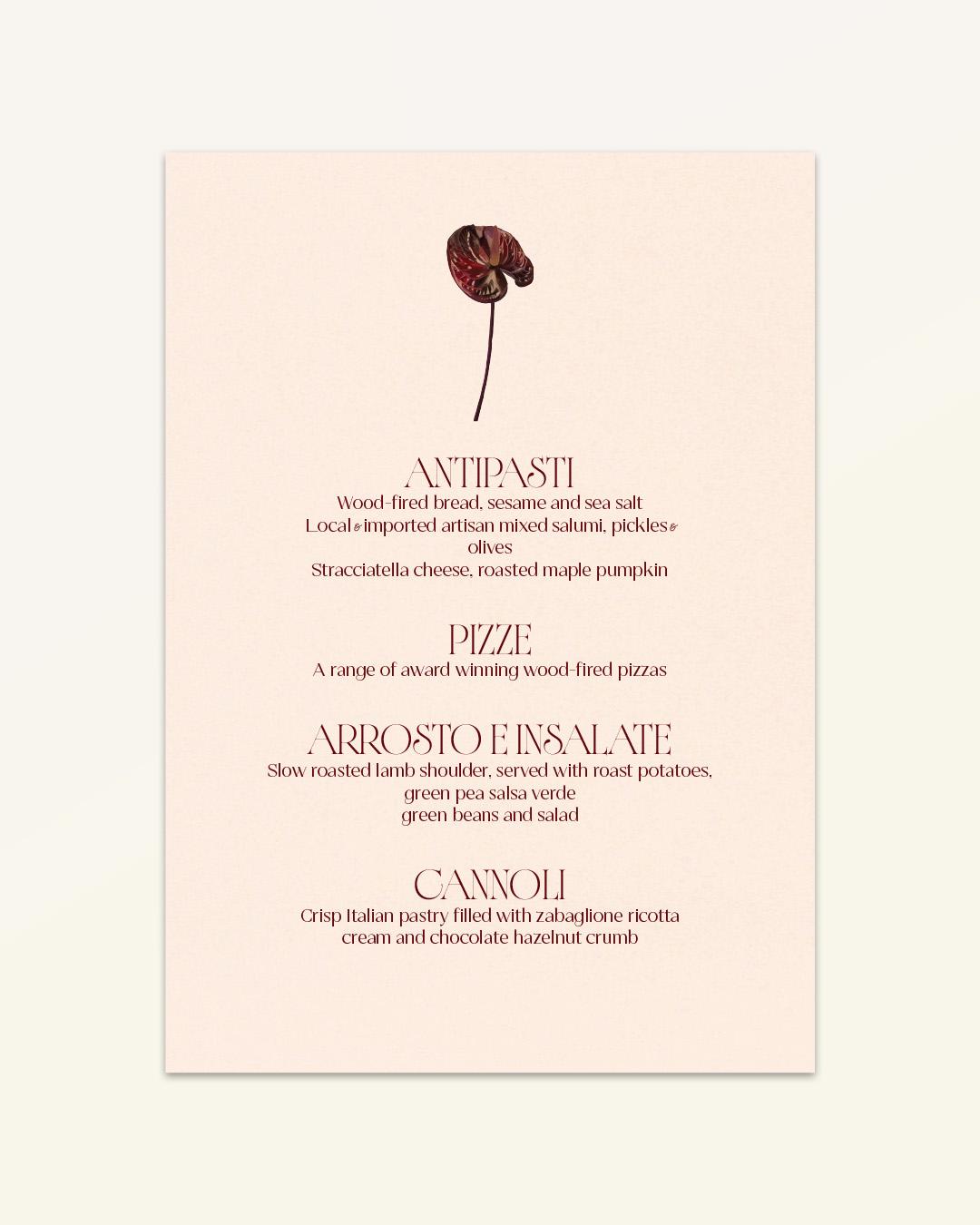 Anthurium: Menu - Version D
