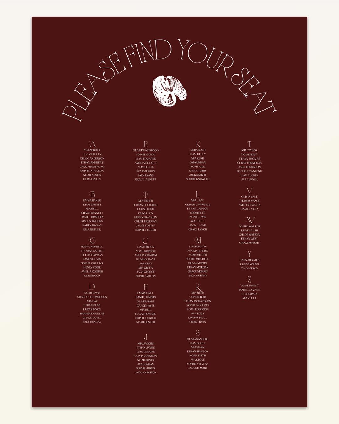 Anthurium: Seating Chart - Version B