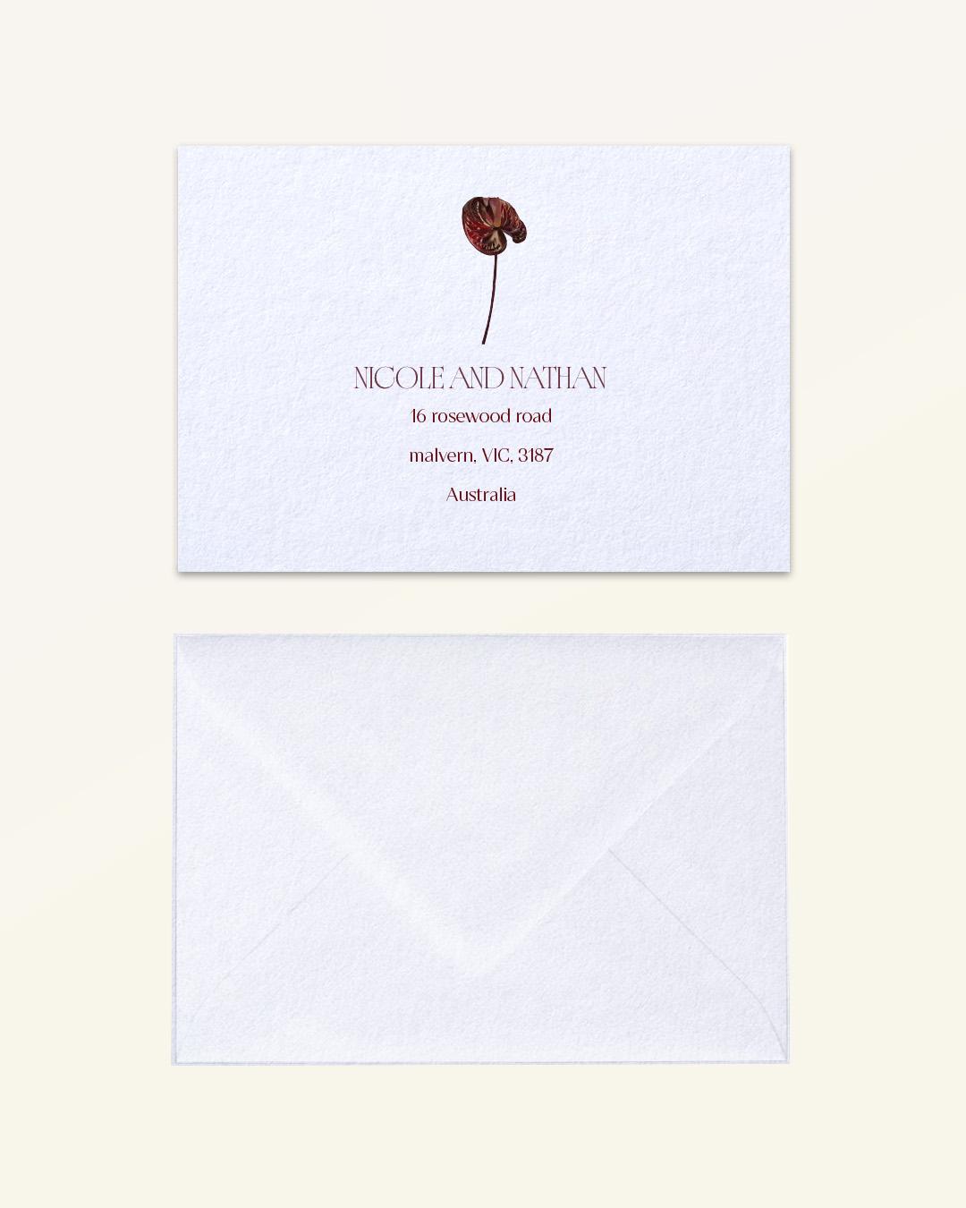 Anthurium: Invitation Envelope - Version B